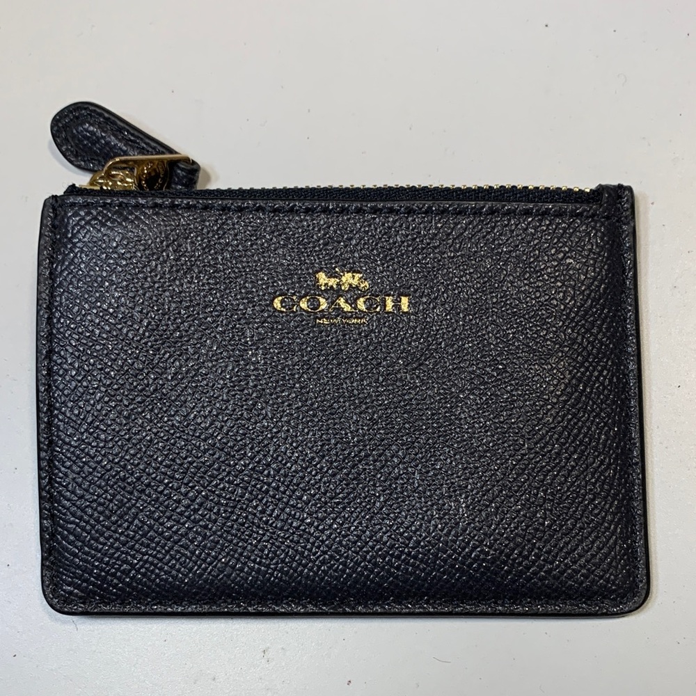 Coach Black Textured Card Wallet